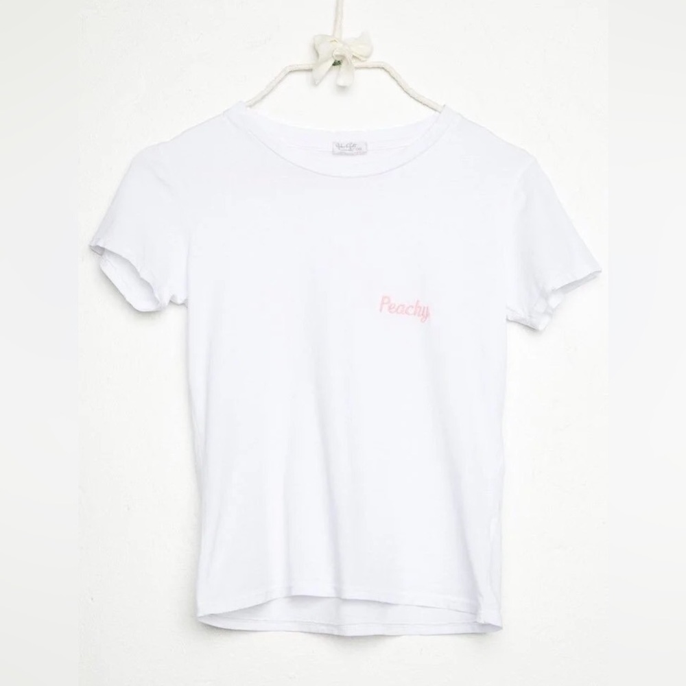 Brandy Melville Peachy Jamie Short Sleeve Tee in White